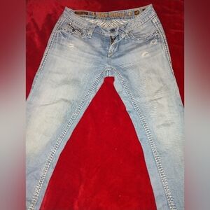 Rock Revival Light Blue Ankle & Cropped Jeans